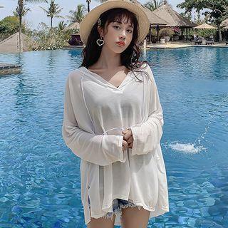 Open-back Hoodie White - One Size