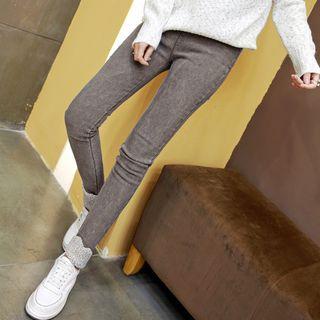 Fleece-trim Skinny Jeans