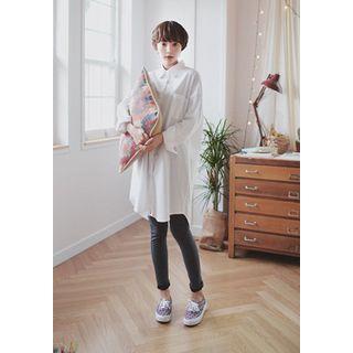 Pocket-front Cotton Shirtdress
