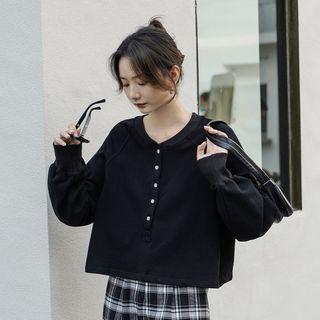 V-neck Henley Sweatshirt