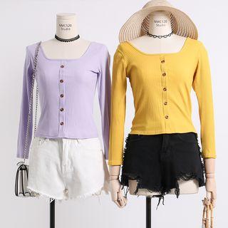 Square-neck Rib T-shirt