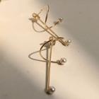 Faux Pearl Swirl Alloy Dangle Earring 1 Pair - Stud Earrings - Gold - One Size