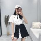 Set: Short-sleeve Polo Shirt Dress + A-line Skirt