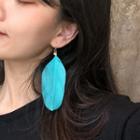 Feather Drop Earring Feather - Green - One Size