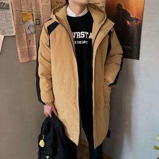 Reflective Striped Zipped Hooded Jacket