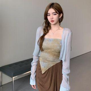 Strapless Top / Light Jacket / Midi Skirt