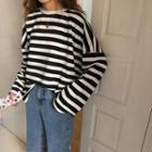 Long Sleeve Striped T-shirt As Shown In Figure - One Size