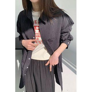 Couple Crinkled Loose-fit Shirt