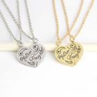 Set Of 2: Mother And Daugther Heart-shaped Lettering Necklace