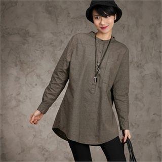 Half Placket Long-sleeve Shirt