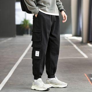 Plaid Applique Cargo Harem Pants