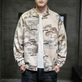 All-over Print Frog-buttoned Jacket