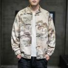 All-over Print Frog-buttoned Jacket