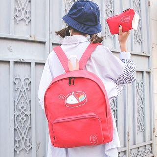 Lunch Box Print Canvas Backpack