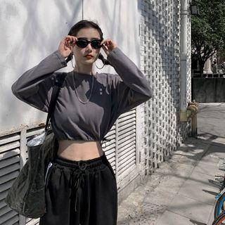 Printed Drawstring-cuff Pullover