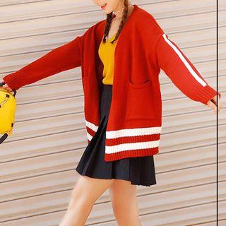 Striped Open-front Cardigan