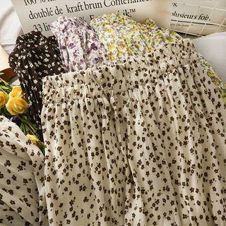 Floral Pleated Midi Skirt In 5 Colors