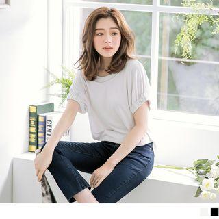 Smock-cuff Loose-fit Top