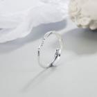 Lettering Alloy Open Ring Ring - Silver - One Size