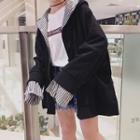 Striped Cuff Hooded Jacket