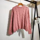 Cropped Cable-knit Loose-fit Sweater