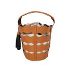 Tassel Openwork Genuine-leather Bucket Bag