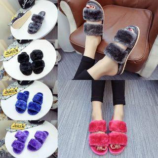Faux-fur Slide Sandals