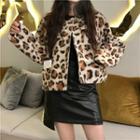 Loose-fit Leopard-print Jacket As Shown In Figure - One Size