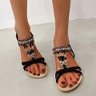 Embroidered Trim Sandals