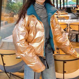 Contrast Lining Reversible Padded Coat
