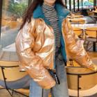 Contrast Lining Reversible Padded Coat