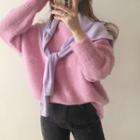 Crew-neck Sweater Pink - One Size