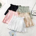 Paperbag High-waist Pleated A-line Skirt