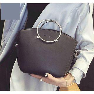 Metal Ring Handle Handbag