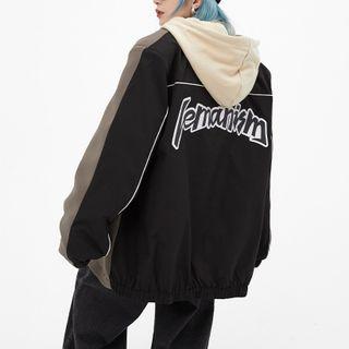 Lettering Two-tone Panel Blazer