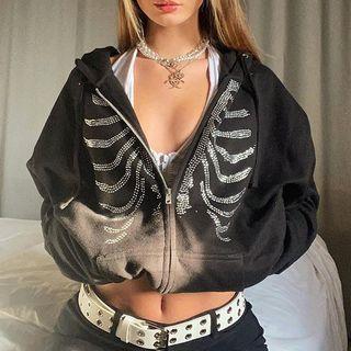 Skeleton Zip-up Hooded Jacket