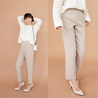 Zip-side Flat-front Dress Pants