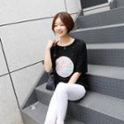 Cherry Blossom Print Lace T-shirt