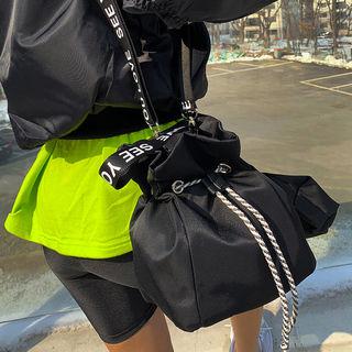 Letter Print Bucket Bag With Strap One Size