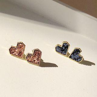 Geometric Alloy Heart Earring