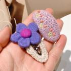 Set Of 2: Flower Yarn Hair Clip (various Designs)