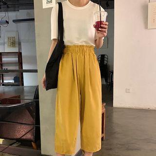 Short-sleeve T-shirt / Suspender Harem Pants