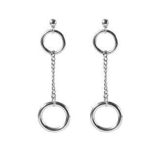 Alloy Dangle Earring 1 Pair - B0235 - Silver - One Size