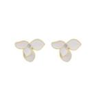 Rhinestone Petal Stud Earring 1 Pair - White - One Size