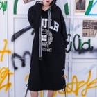 Hooded Long-sleeve Printed T-shirt Dress