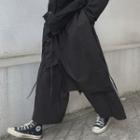 Couple Matching Mock Two-piece Wide-leg Pants Black - One Size