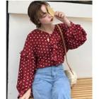 Frilled Dotted Blouse