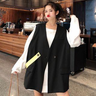 Long-sleeve T-shirt / One Button Vest