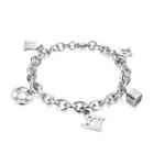 Fashion Personality Roman Numeral 316l Stainless Steel Bracelet Silver - One Size