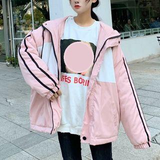 Striped Padded Hooded Jacket